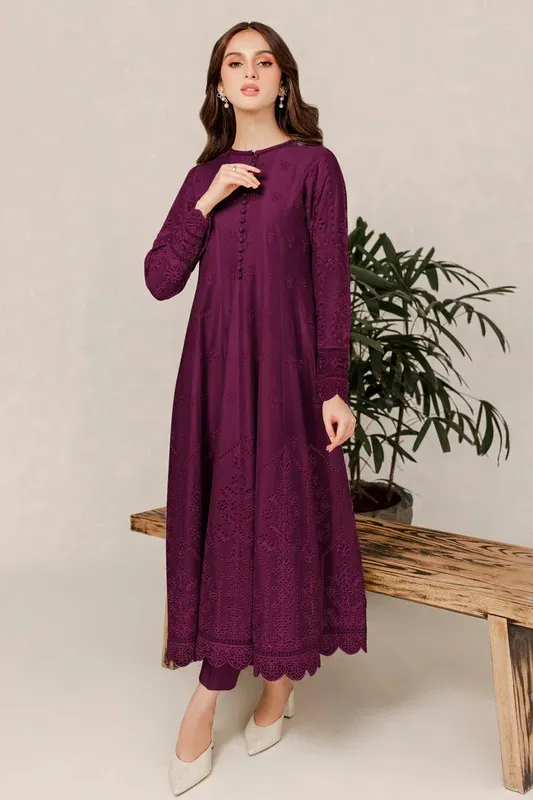 Jazmin Ready to Wear 25 Maroon Lawn – view 1 – Poshaq