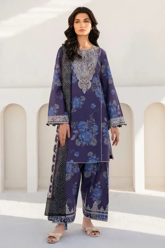 Jazmin Ready to Wear 25 Navy Blue Cambric – view 1 – Poshaq