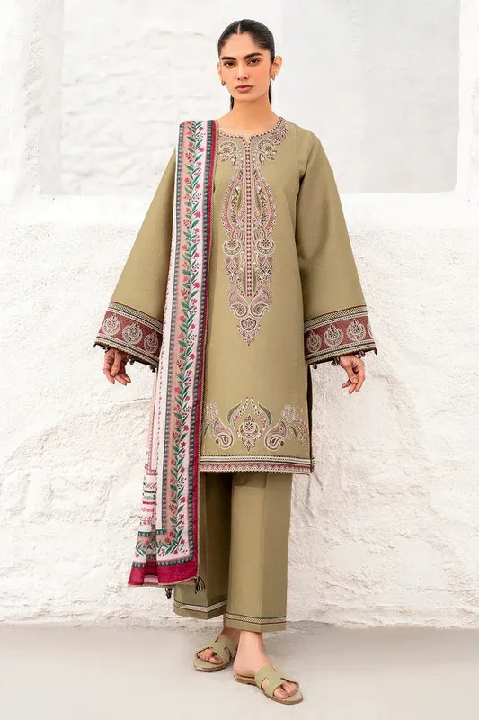 Jazmin Ready to Wear 25 Dull Brown Cotton Silk – view 1 – Poshaq