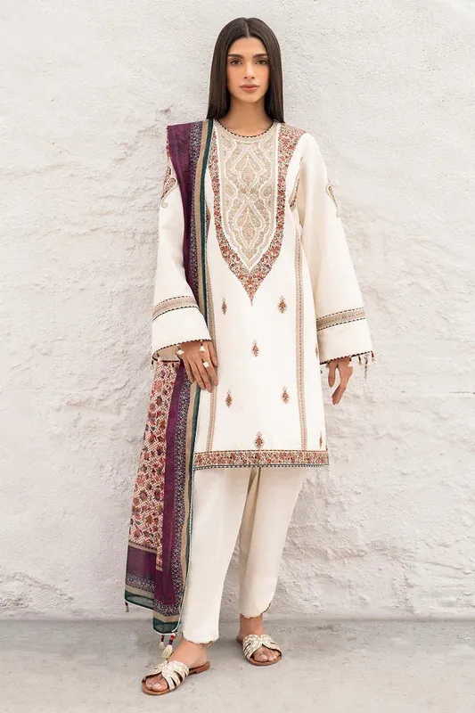 Jazmin Ready to Wear 25 Ivory Cotton Silk – view 1 – Poshaq