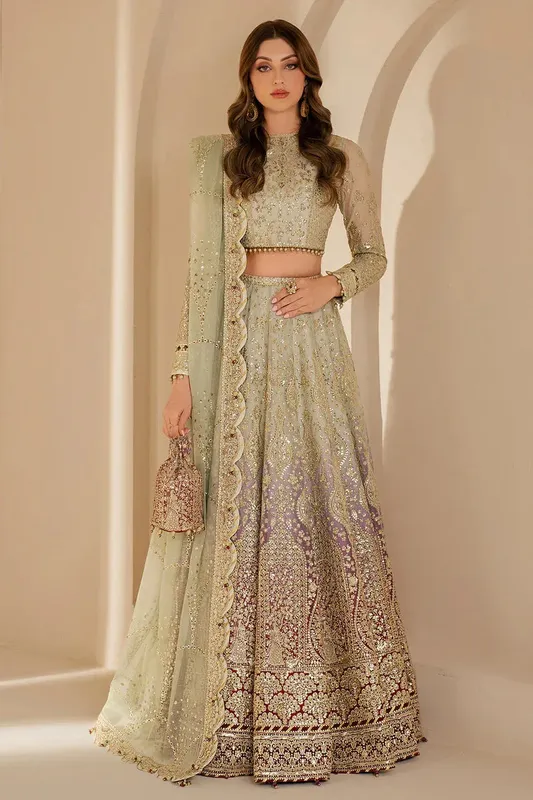 Jazmin Wedding Formals Mint Green Organza – view 1 – Poshaq