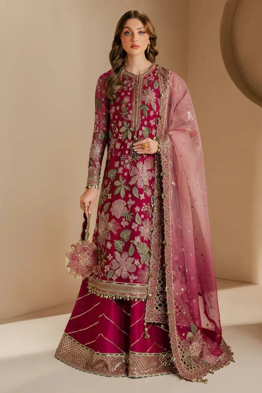 Jazmin Wedding Formals Magenta Organza – view 1 – Poshaq