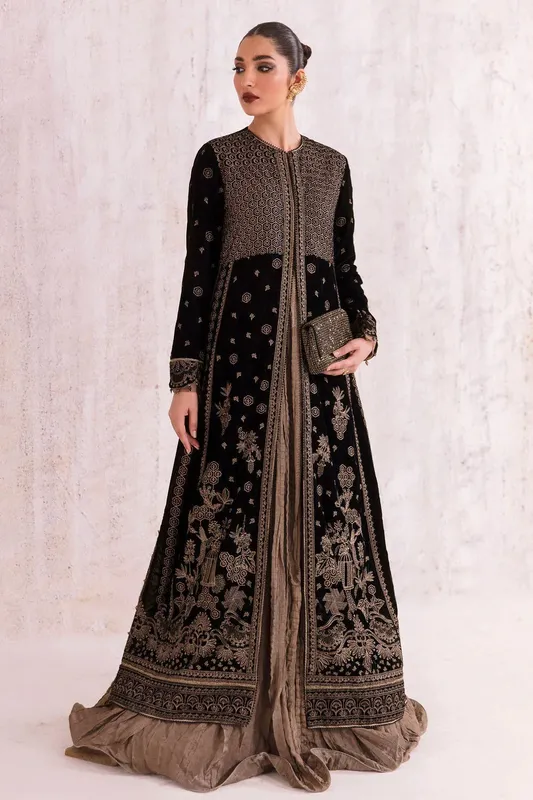 Jazmin Velvet Edit 24 Black Raw Silk – view 1 – Poshaq