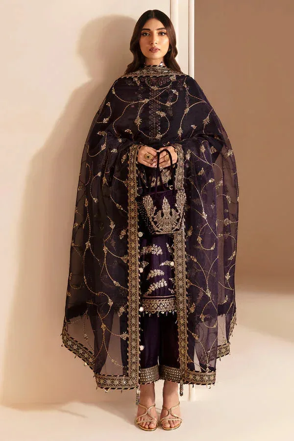 Jazmin Velvet Edit 24 Purple Georgette – view 1 – Poshaq