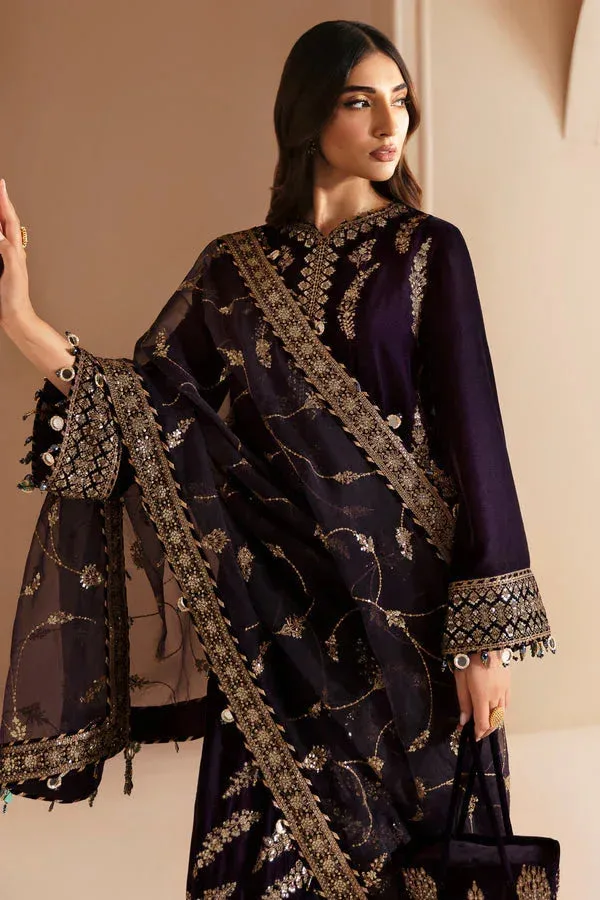Jazmin Velvet Edit 24 Purple Georgette – view 2 – Poshaq