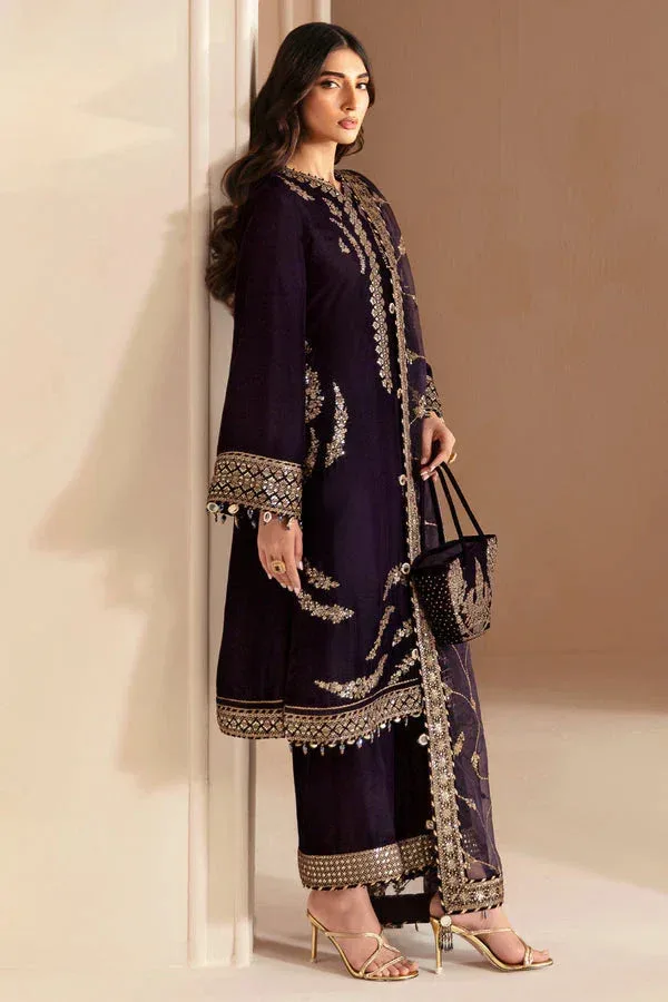 Jazmin Velvet Edit 24 Purple Georgette – view 4 – Poshaq