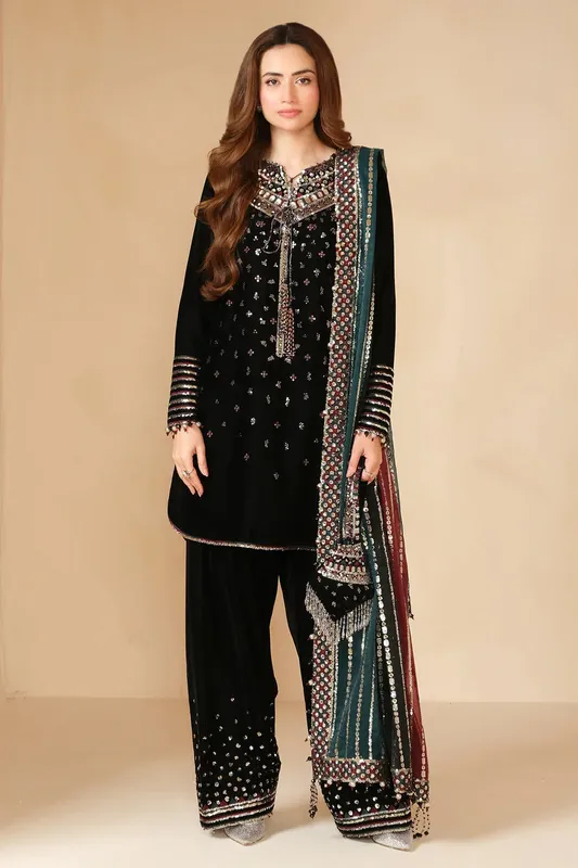 Jazmin Velvet Edit 24 Blue Raw Silk – view 1 – Poshaq