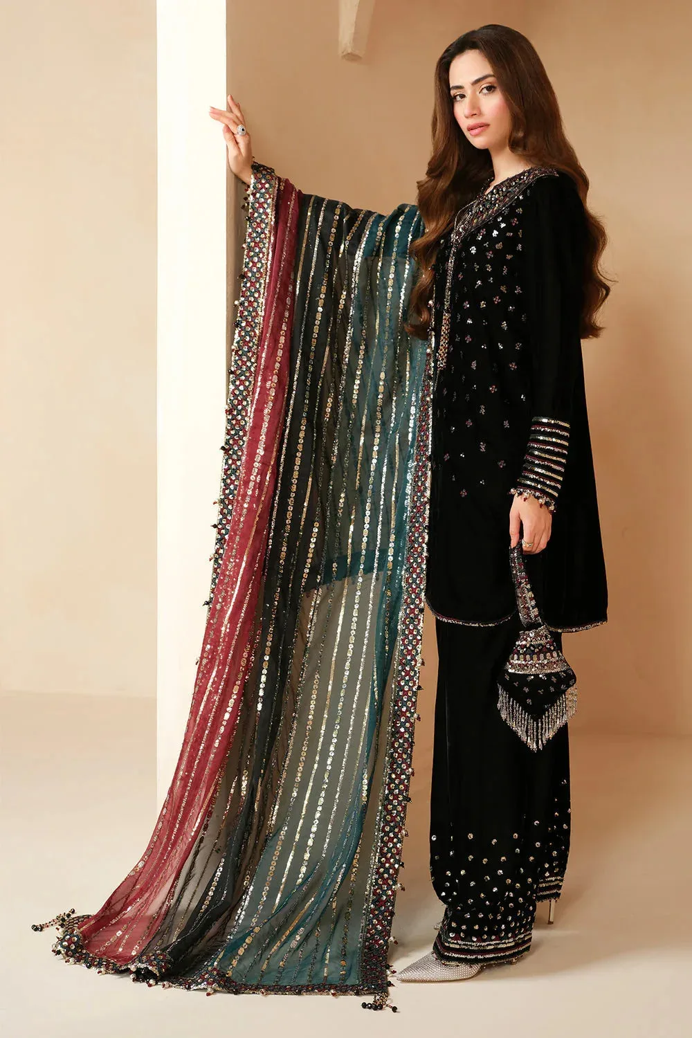 Jazmin Velvet Edit 24 Blue Raw Silk – view 2 – Poshaq