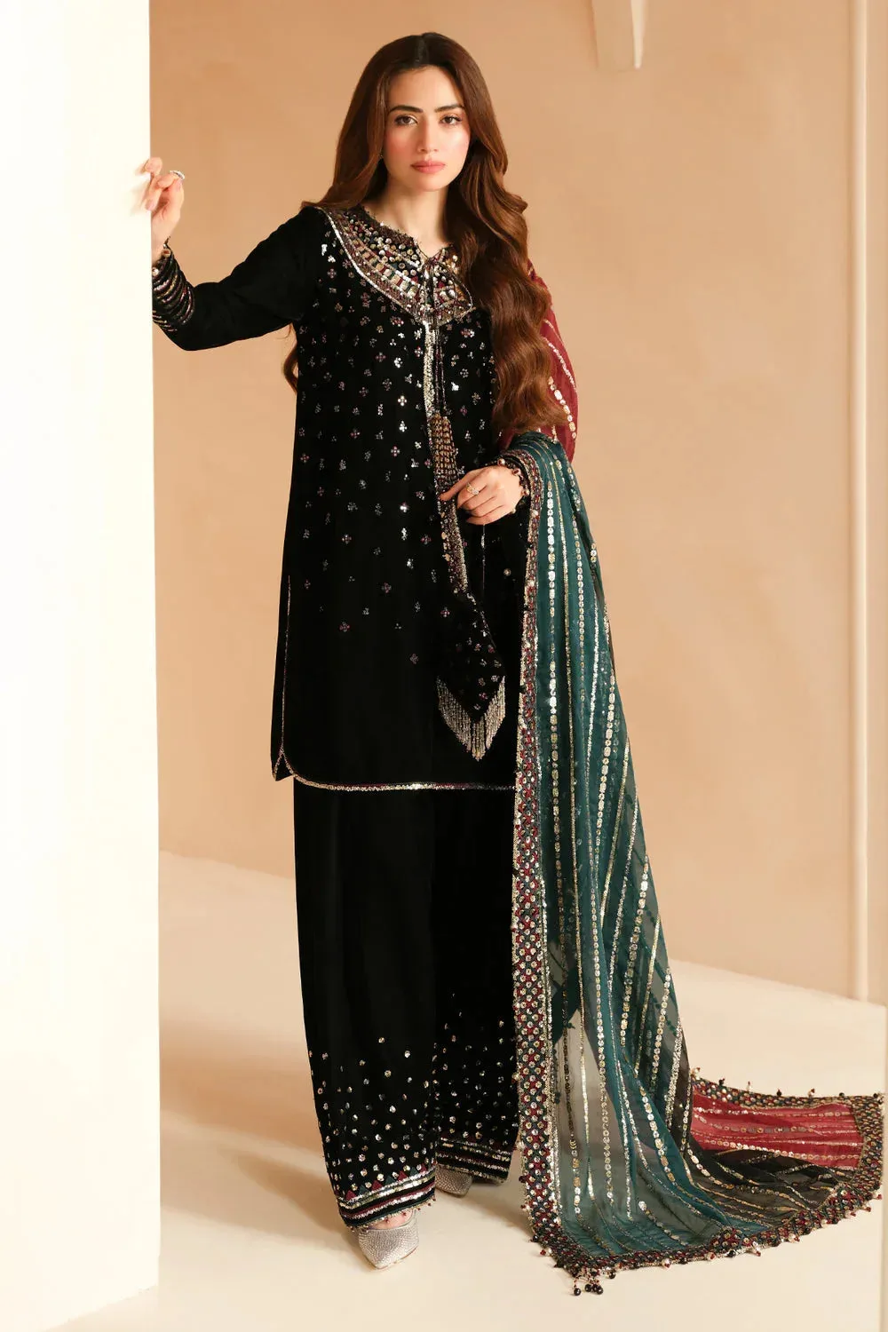Jazmin Velvet Edit 24 Blue Raw Silk – view 3 – Poshaq