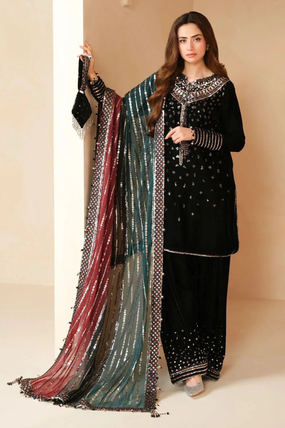 Jazmin Velvet Edit 24 Blue Raw Silk – view 4 – Poshaq