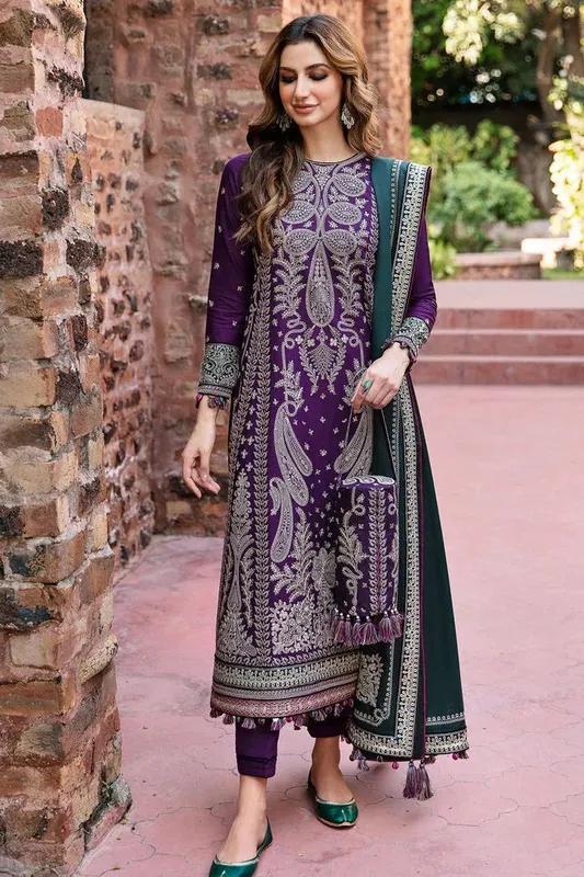 Jazmin Winter Edition 24 Purple Khaddar – view 1 – Poshaq