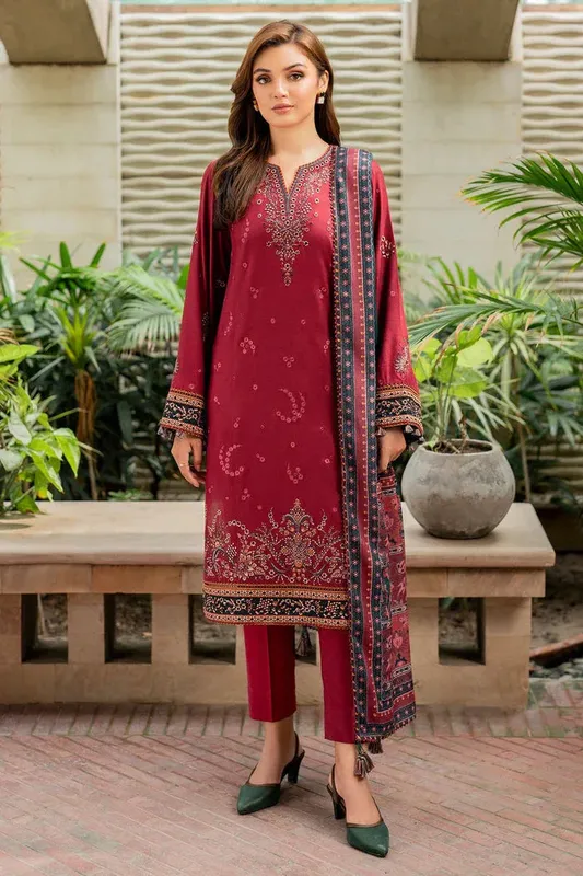 Jazmin Winter Edition 24 Red Pashmina – view 1 – Poshaq