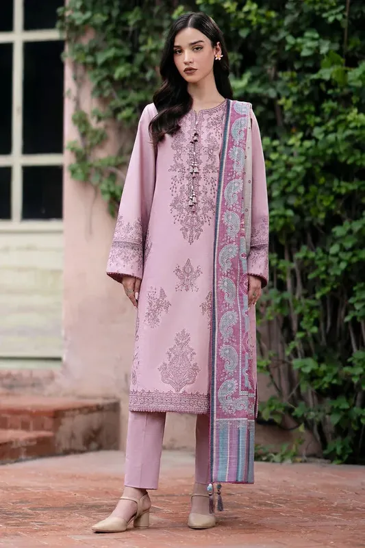 Jazmin Winter Edition 24 Pink Khaddar – view 1 – Poshaq