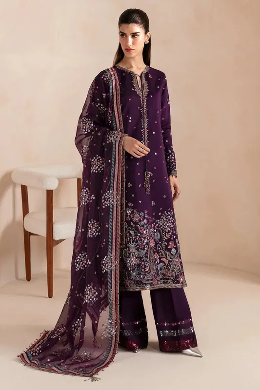 Jazmin Formals Collection Plum Raw Silk – view 1 – Poshaq