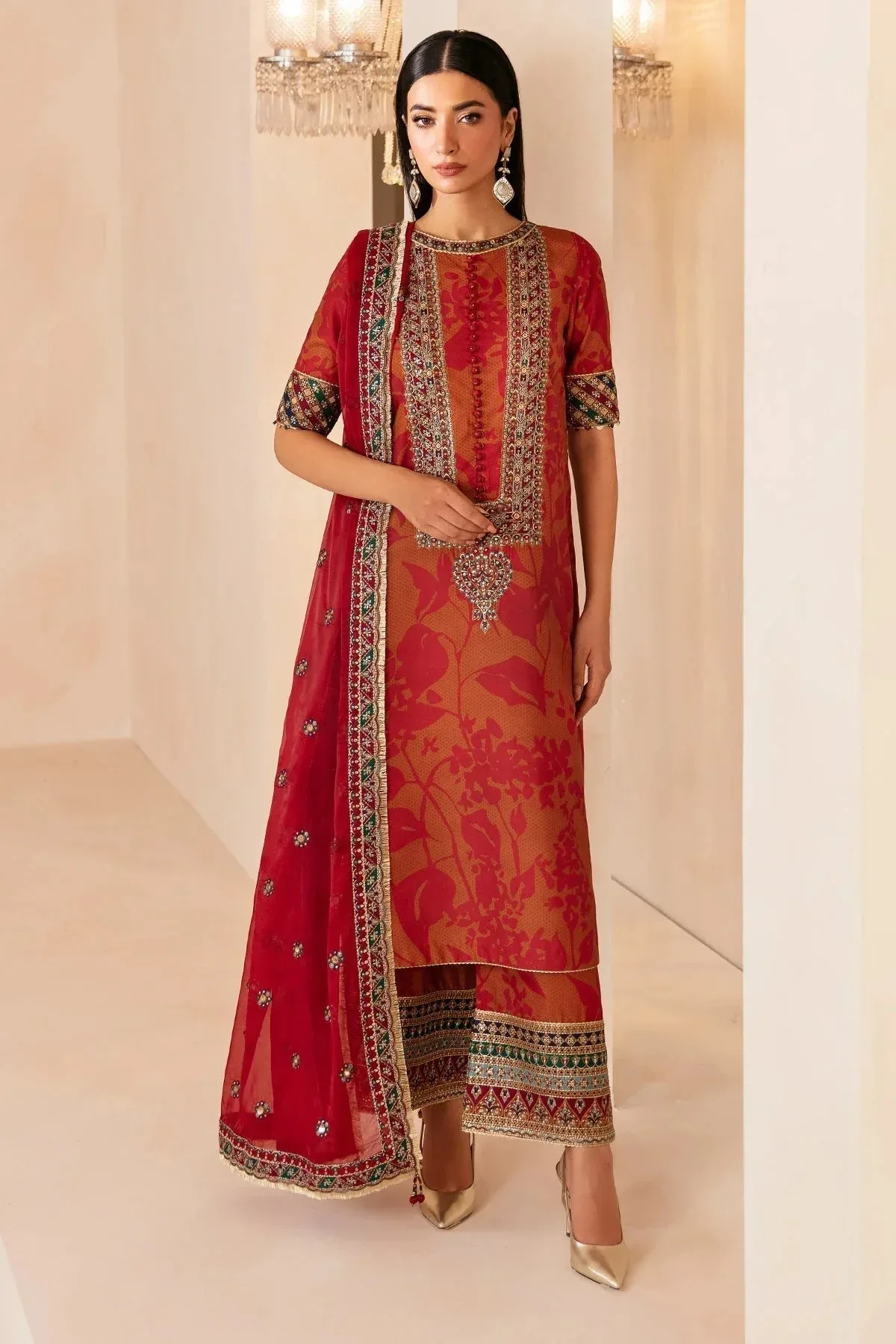Jazmin Formals Collection Orange Raw Silk – view 1 – Poshaq
