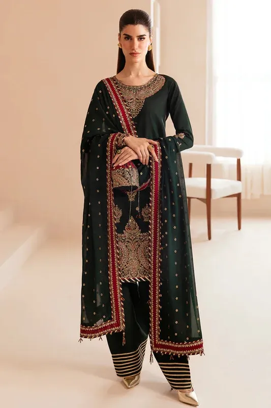Jazmin Formals Collection Green Georgette – view 1 – Poshaq