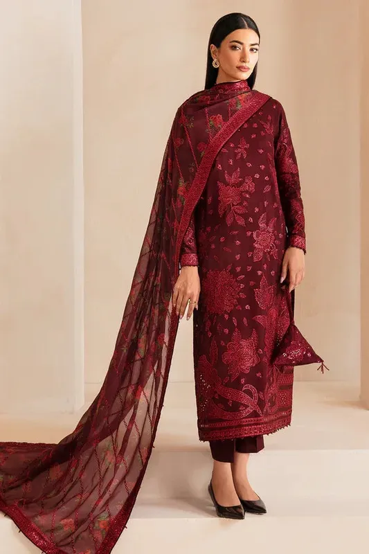 Jazmin Formals Collection Maroon Raw Silk – view 1 – Poshaq