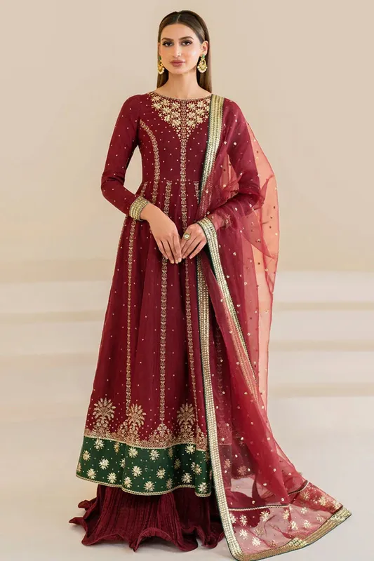 Jazmin Formals Collection Maroon Raw Silk – view 1 – Poshaq