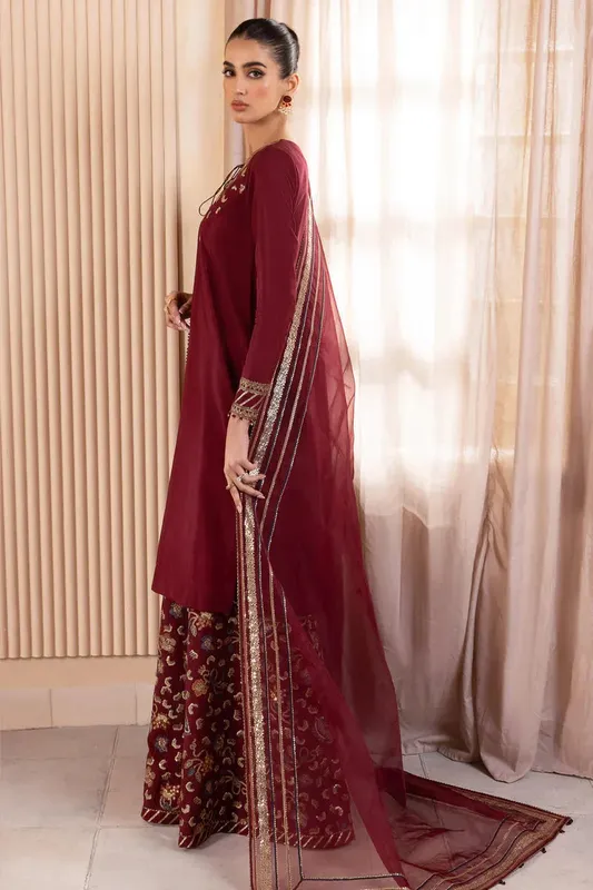 Jazmin Formals Collection Red Raw Silk – view 1 – Poshaq