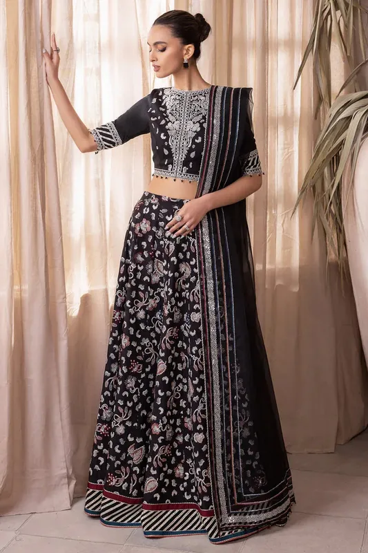 Jazmin Formals Collection Black Raw Silk – view 1 – Poshaq