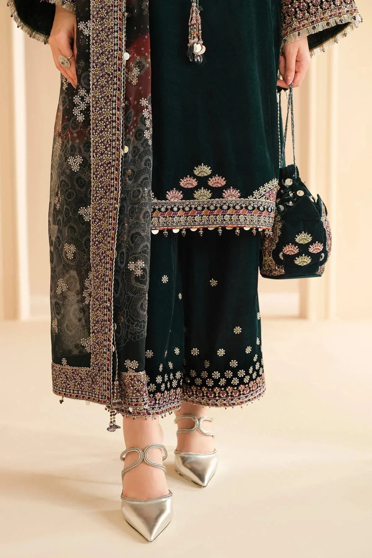 Jazmin Velvet Edit 24 Teal Raw Silk – view 7 – Poshaq