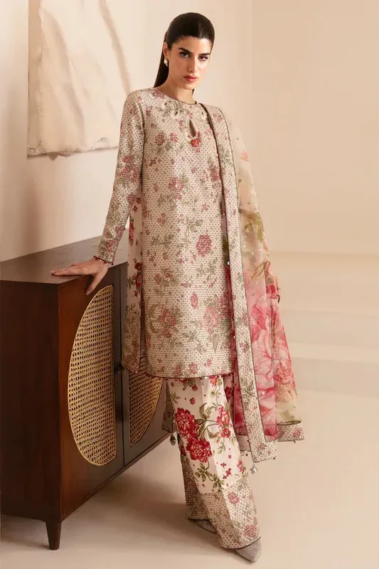 Jazmin Formals Collection Beige Raw Silk – view 1 – Poshaq