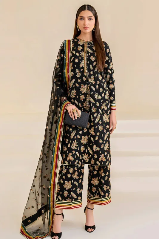 Jazmin Formals Collection Black Raw Silk – view 1 – Poshaq