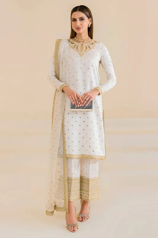 Jazmin Formals Collection White Raw Silk – view 1 – Poshaq