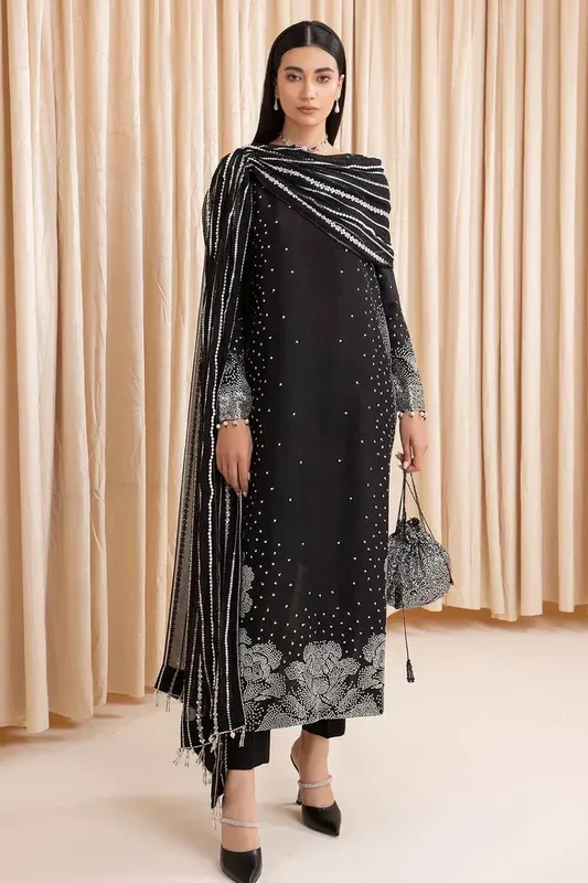 Jazmin Formals Collection Black Raw Silk – view 1 – Poshaq
