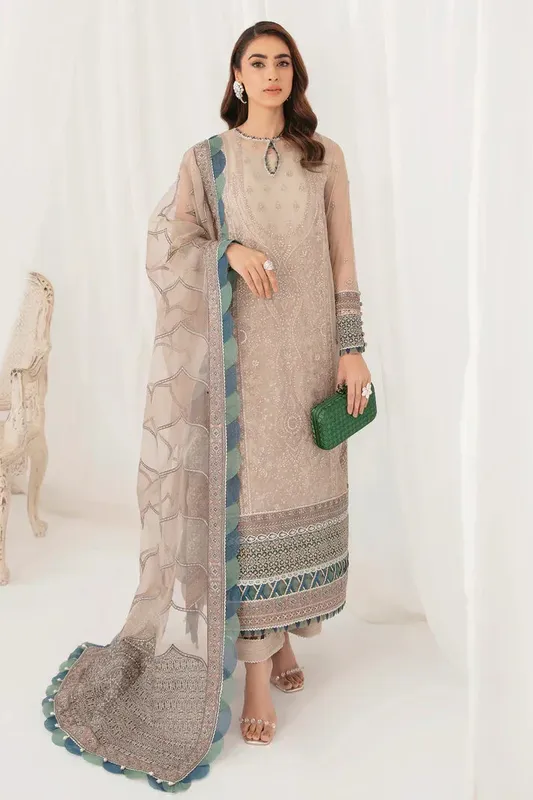 Jazmin Formals Collection Beige Raw Silk – view 1 – Poshaq