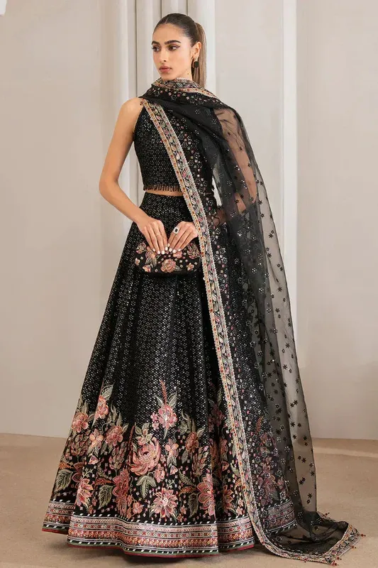 Jazmin Wedding Formals Black Raw Silk – view 1 – Poshaq