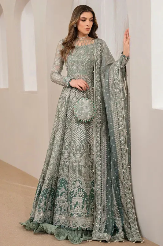 Jazmin Wedding Formals Green Raw Silk – view 1 – Poshaq