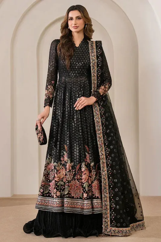 Jazmin Wedding Formals Black Raw Silk – view 1 – Poshaq