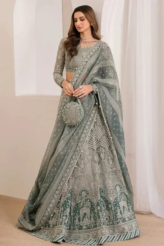 Jazmin Wedding Formals Green Raw Silk – view 1 – Poshaq