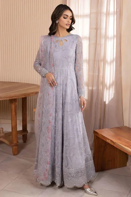 Jazmin Formals Collection Grey Raw Silk – view 1 – Poshaq
