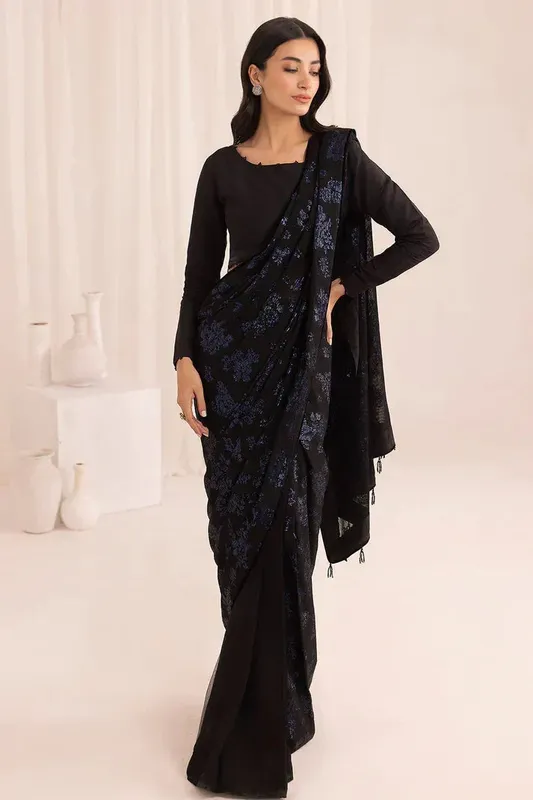 Jazmin Formals Collection Black Raw Silk – view 1 – Poshaq