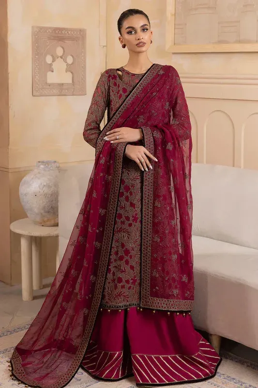 Jazmin Formals Collection Maroon Raw Silk – view 1 – Poshaq