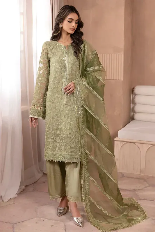 Jazmin Formals Collection Green Organza – view 1 – Poshaq