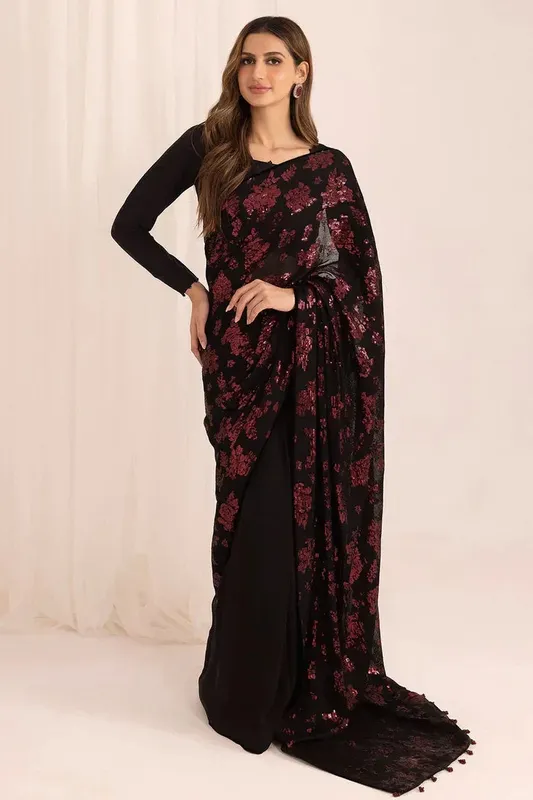 Jazmin Formals Collection Black Raw Silk – view 1 – Poshaq