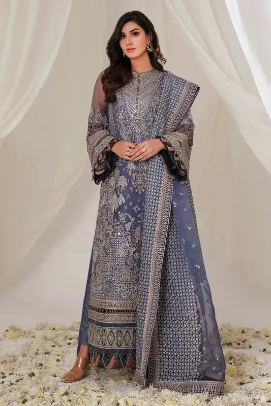 Jazmin Luxury Formal Collection Grey Organza – view 1 – Poshaq