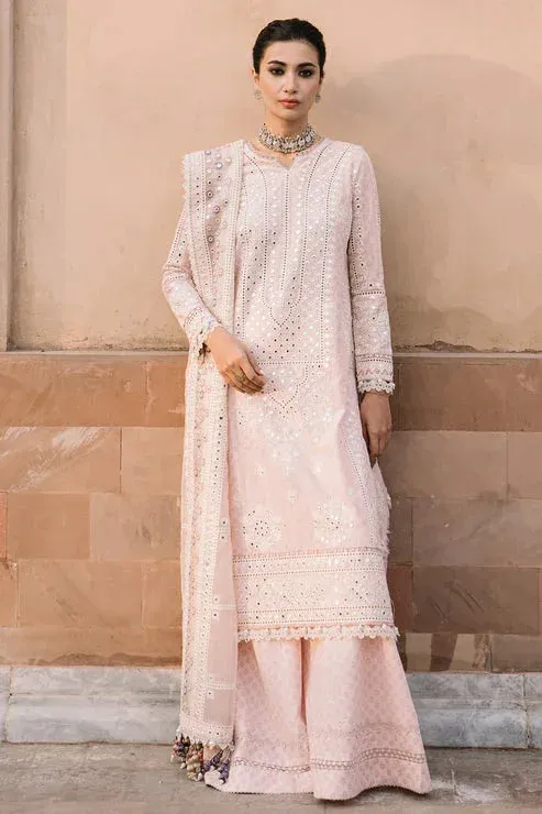 Jazmin Shahkaar Luxury Lawn 24 Pink Organza – view 1 – Poshaq