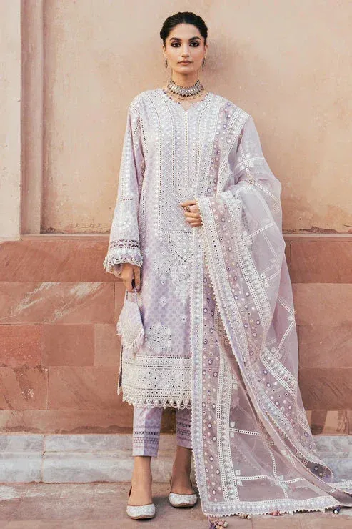 Jazmin Shahkaar Luxury Lawn 24 Lilac Organza – view 1 – Poshaq