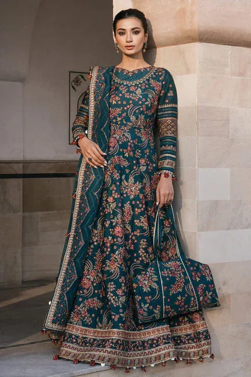 Jazmin Shahkaar Luxury Lawn 24 Green Organza – view 1 – Poshaq