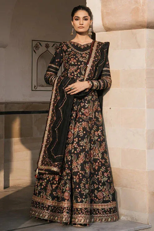 Jazmin Shahkaar Luxury Lawn 24 Black Organza – view 1 – Poshaq