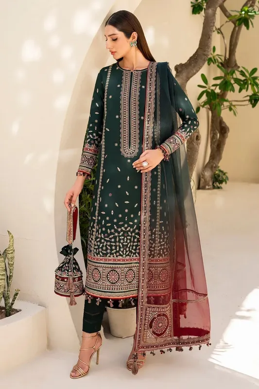 Jazmin Irish Lawn SS 24 Grey Organza – view 1 – Poshaq