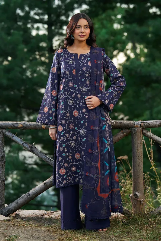 Ramsha Riwaj Winter Collection Navy Blue Chiffon – view 1 – Poshaq