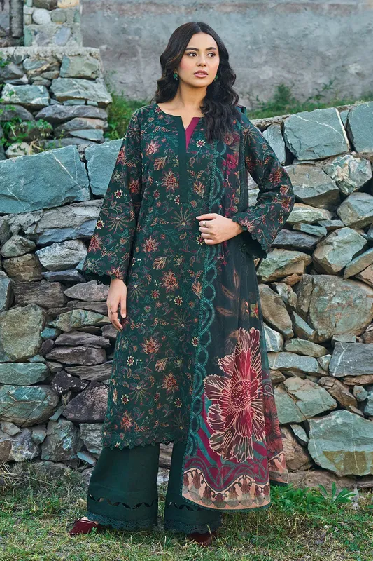 Ramsha Riwaj Winter Collection Teal Chiffon – view 1 – Poshaq