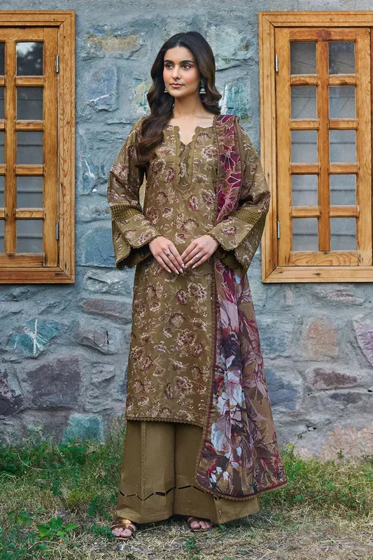 Ramsha Riwaj Winter Collection Brown Chiffon – view 1 – Poshaq