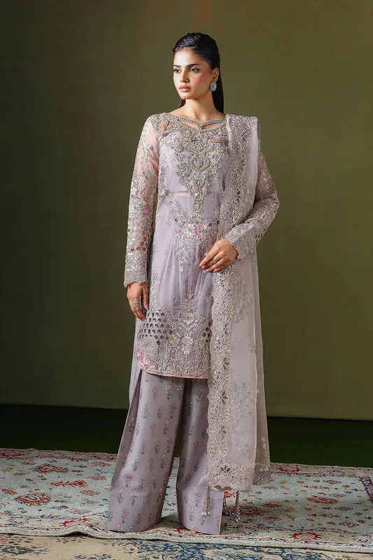 Ramsha Festive Collection 25 Light Lavender Organza – view 1 – Poshaq