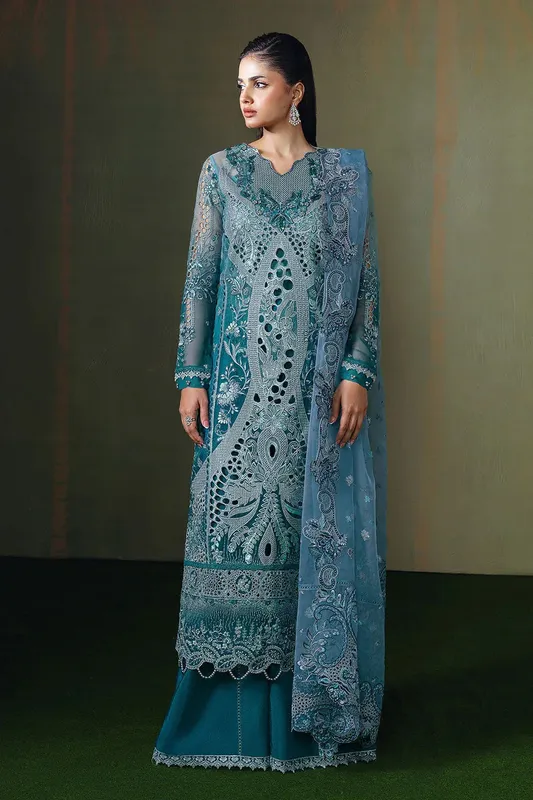 Ramsha Festive Collection 25 Sea Green Organza – view 1 – Poshaq